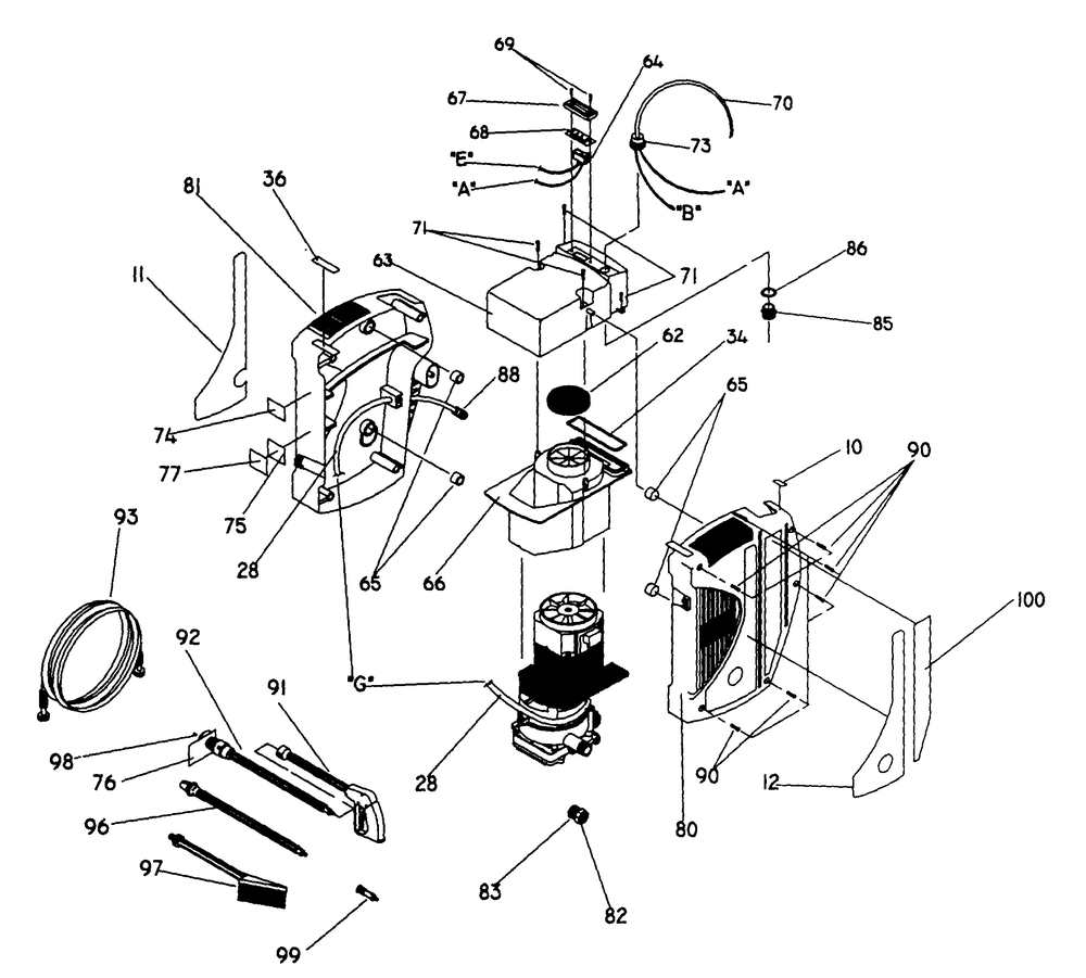 Parts (Part 2) Diagram and Parts List for 1015-0  Briggs and Stratton Pressure Washer